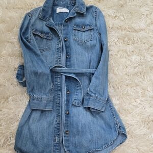 Calvin Klein Light Blue Denim Belted Jacket